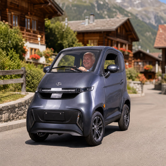 Seniorenmobil Itango in Anthrazit, unterwegs in der Schweiz