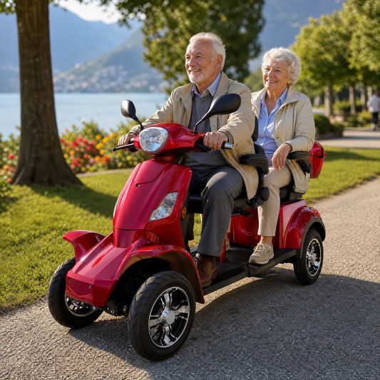 Seniorenmobil Swiss 2000 Twin in Rot, unterwegs in der Schweiz
